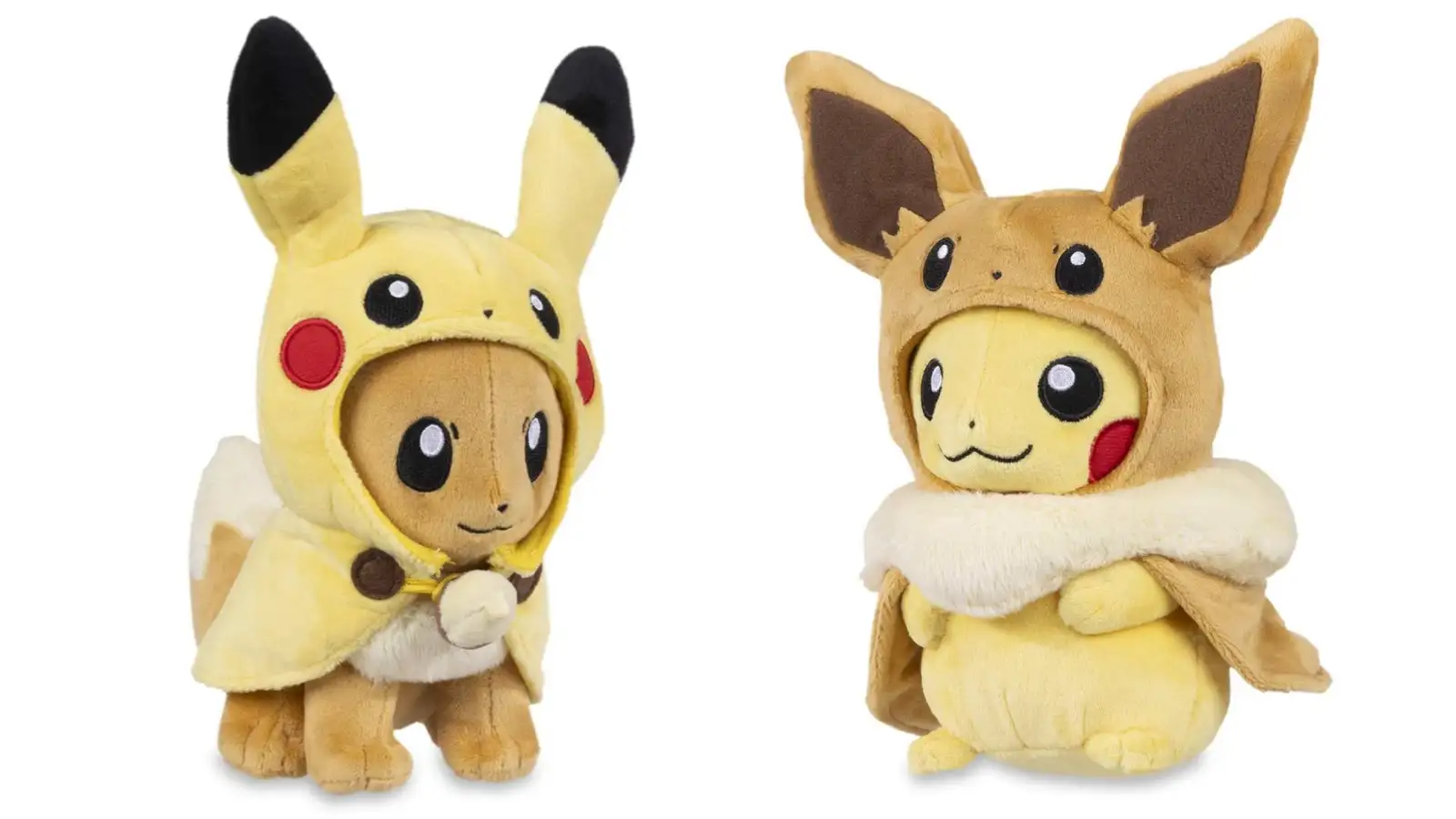 Queremos morrer vendo esse Pikachu fazendo cosplay de Eevee e o Eevee de cosplay de Piachu